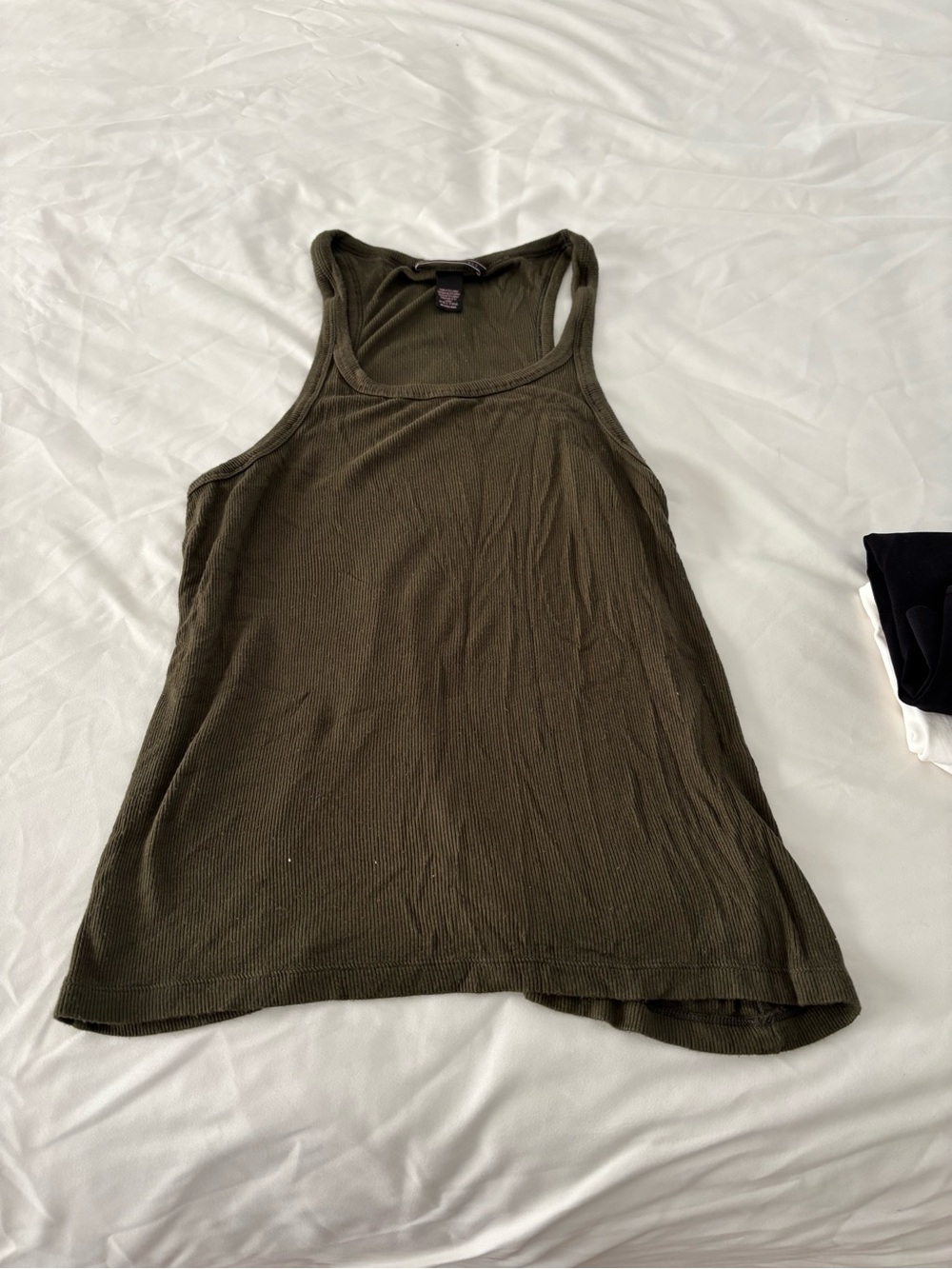 Victoria's Secret Olive Ribbed Racerback Tank Top